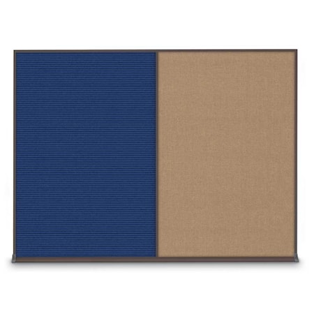 United Visual Products Double Door Radius Plus Corkboard, 60"X UV8004PLUS-BRONZE-BUFF